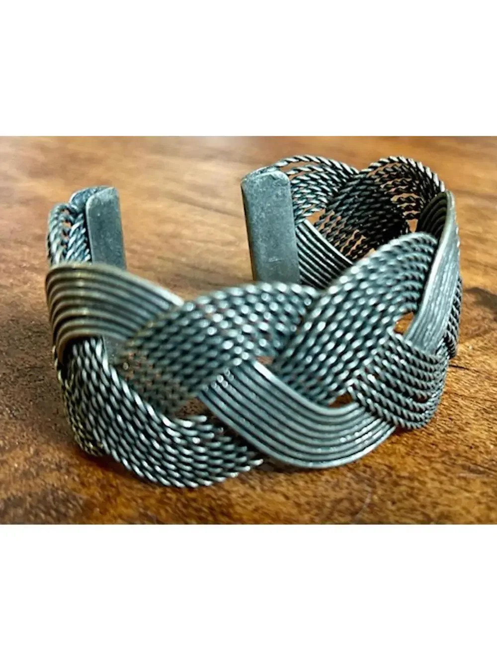 Vintage Braided Metal Cuff Bracelet